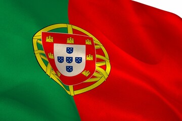 Digitally generated portugese national flag - obrazy, fototapety, plakaty