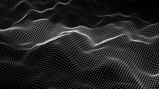 black 3d plexus particles background , minimal polygon animation. Can be used to represent artificial intelligence, quantum physics, data analysis or a luxury geometric network