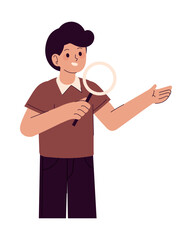man holding magnifier