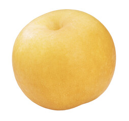Snow pear or Nashi pear or Feng Shui pear on white background, Korea pear fresh fruit with slices on white background PNH file.