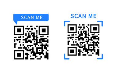 QR code icon for payment, mobile app, website. scan me QR Code. Vector illustration.