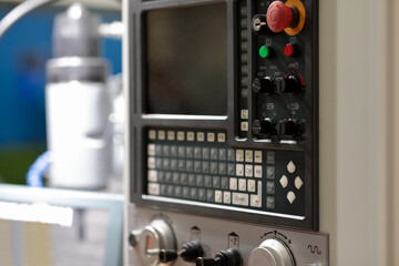 control panel of vertical CNC milling machine