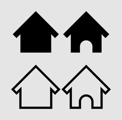 minimal home icon. web homepage symbol fill and stroke