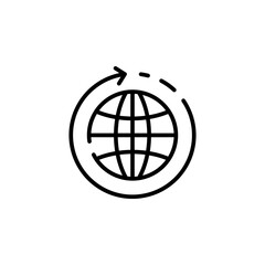 World, Earth, Global Line Icon Vector Illustration Logo Template. Suitable For Many Purposes.