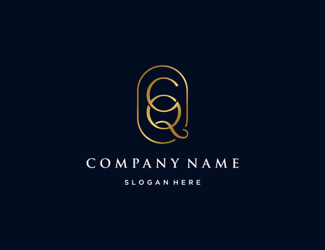 Luxury Initial letter CQ logo design