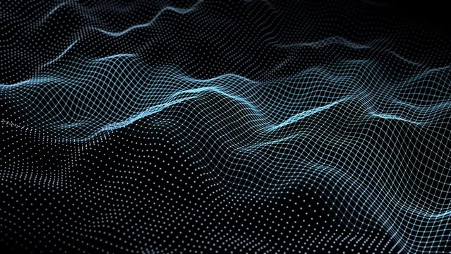 blue 3d plexus particles background , minimal polygon animation. Can be used to represent artificial intelligence, quantum physics, data analysis or geometric network	