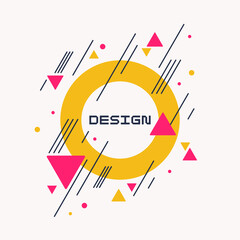 Abstract geometric background. The poster with the flat figures. Vector illustration.