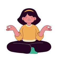 female meditating in lotus pose