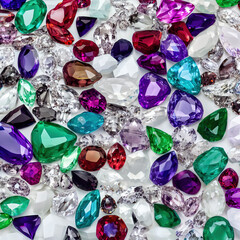 Bright colored gems, expression, color