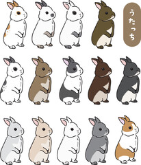 ウサギが立ち上がったイラスト