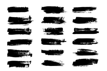 Set of vector brush strokes