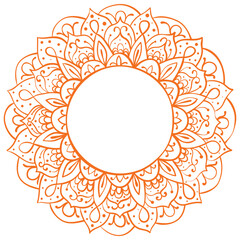 Ornamental round frame for design.  Decorative abstract circle. Elegant element for printing of cards and invitations. Vector ornament