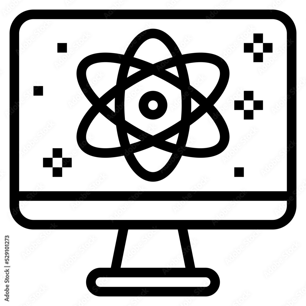 Poster quantum computing icon