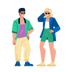 couple fashion vector. woman man style, young beautiful happy girl, love female, people stylish smile couple fashion character. flat cartoon illustration
