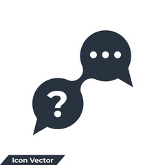 question and answer icon logo vector illustration. question answer symbol template for graphic and web design collection