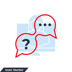 question and answer icon logo vector illustration. question answer symbol template for graphic and web design collection