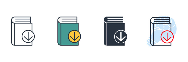 Download book icon logo vector illustration. e-book symbol template for graphic and web design collection