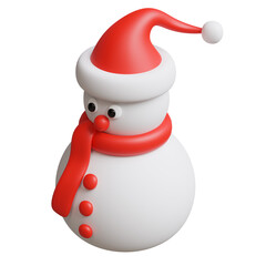 snowman with christmas decoration 3d.