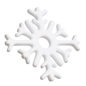 White Snowflake Decoration 3d.