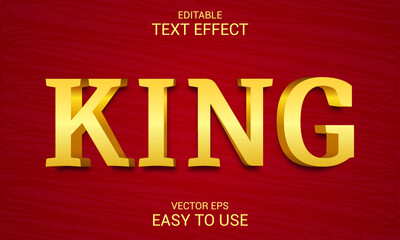 King gold style Editable 3d text effect style 