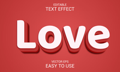 Love Editable 3d text effect style 