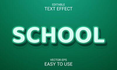 School Editable 3d text effect style 