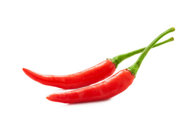 red chili pepper isolated on white background. red bell chili Pepper or red chile cayenne isolated on white background                                                                             