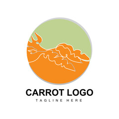 Carrot Logo Design Line Vector Style Vegetarian Fruit Vegetable Icon Cooking Ingredients