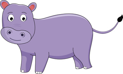 Cute Hippopotamus Vector Illustration Graphic