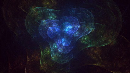 Obraz premium 3D rendering abstract multicolor technology fractal light background