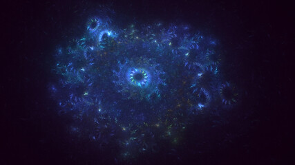 Naklejka na ściany i meble 3D rendering abstract colorful fractal light background