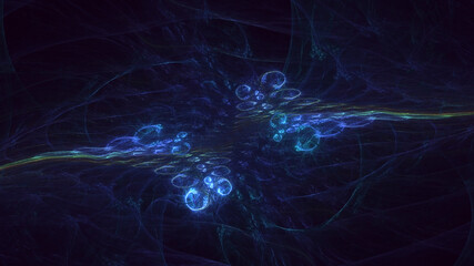 3D rendering abstract colorful fractal light background