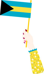 Bahamas flag hand drawn,Bahamian dollar hand drawn