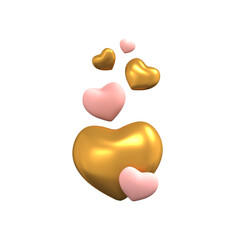 3d render valentines day love heart icon