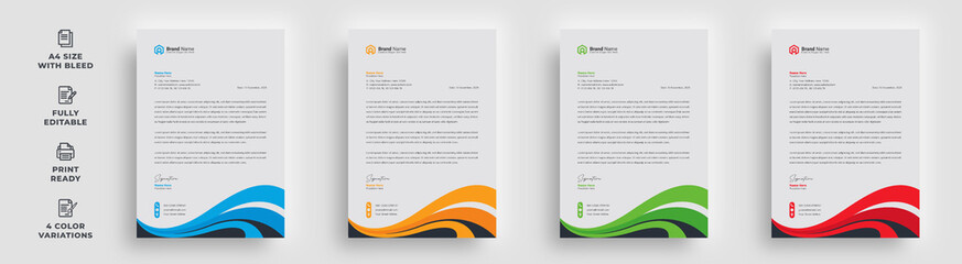 letterhead creative corporate official modern business marketing agency modern simple unique trendy newest promotional advertising minimal brochure magazine informative template design package  logo