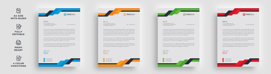 letterhead flyer creative business marketing agency corporate official minimal abstract 4 colors unique simple newest trendy paper magazine brochure a4 size informative newsletter template package
