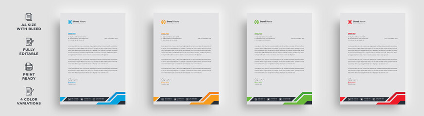 letterhead flyer creative corporate business marketing agency official modern abstract shape layout minimal simple unique trendy promotional informative brochure magazine template design with a logo 