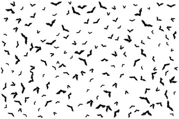 Halloween flying bats. Decoration element from scattered silhoue