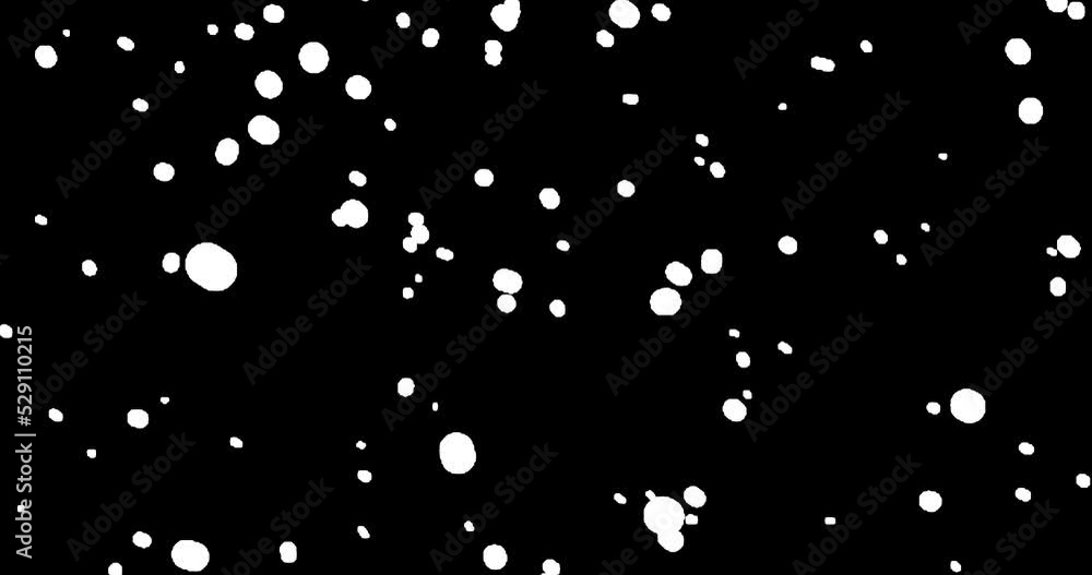 Aufkleber realistic animation of falling snowflakes from top to bottom, calm snowfall on transparent backgroun