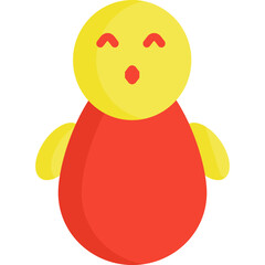 Easter flat color icon vector