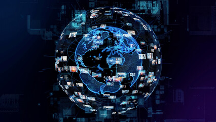 Digital contents concept. Social networking service. Streaming video. NFT. Non-fungible token.