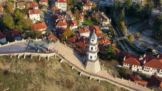 Victory Tower (Zafer Kulesi) and panorama of Goynuk, Bolu, Turkey