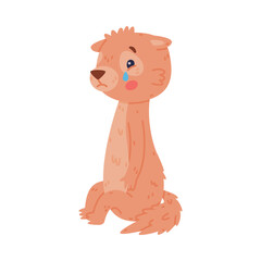 Cute Little Xerus Character Sitting and Crying Feeling Sad Vector Illustration
