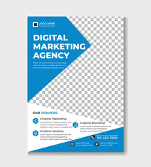Corporate business flyer design and digital marketing agency brochure cover template
