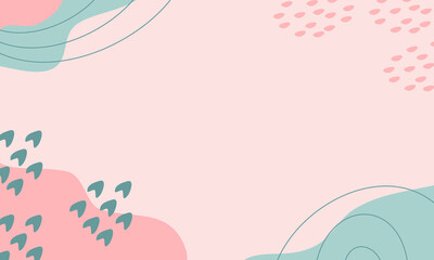 Organic shapes art backgrounds on pastel color. Trendy modern organic shapes with copy space text suitable for banner, poster, promotion, advertisement, flyer, or template.