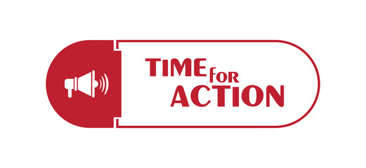 time for action sign on yellow background	