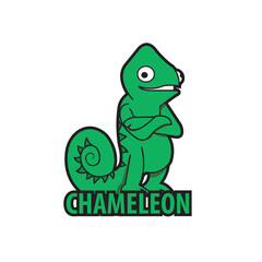 Green chameleon icon design