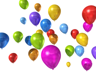 Fotobehang gekleurde ballonnen op een transparante achtergrond © daboost