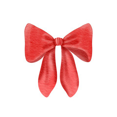 Watercolor Red Bow.
