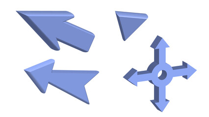 A set of 3d vector arrows. Clipart for web design, mobile applications, interface, etc.